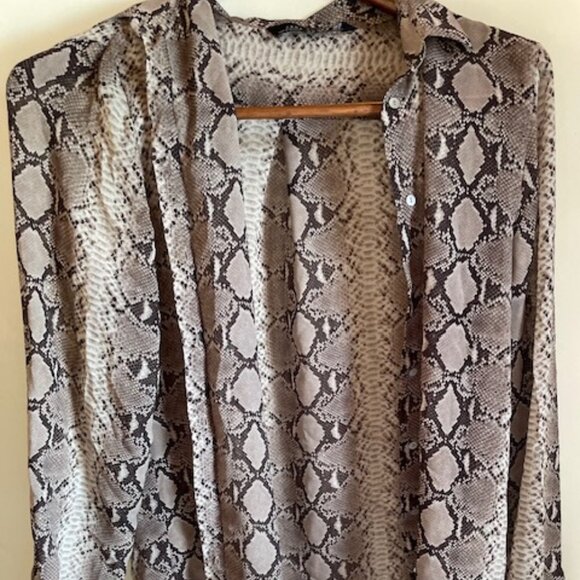 ZARA WOMAN Brand Snake Pattern Blouse Size Small - Picture 1 of 3